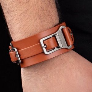 4 for $20 🤎 Brown Leather Bracelet Gunmetal Buckles Unisex
